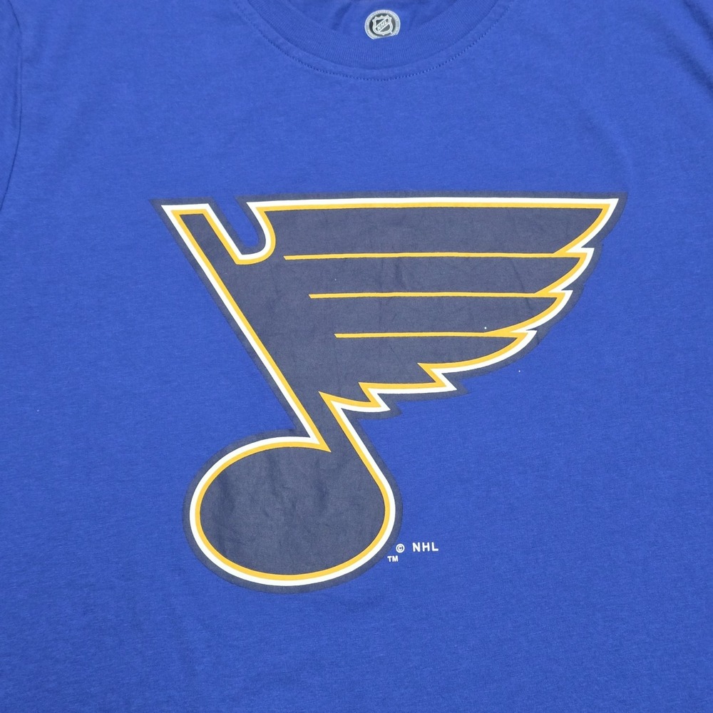 NHL St. Louis Blues Mens Blue Yellow Colorblock Long Sleeve Shirt Medium - Picture 3 of 16